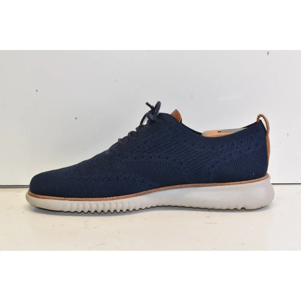 Cole Haan 2.Zerogrand Stitchlite Wingtip Oxfords Navy Blue Mens 8.5M Dress Shoes